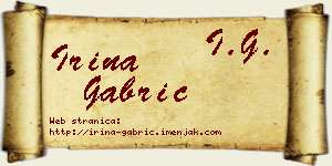 Irina Gabrić vizit kartica